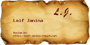 Leif Janina névjegykártya